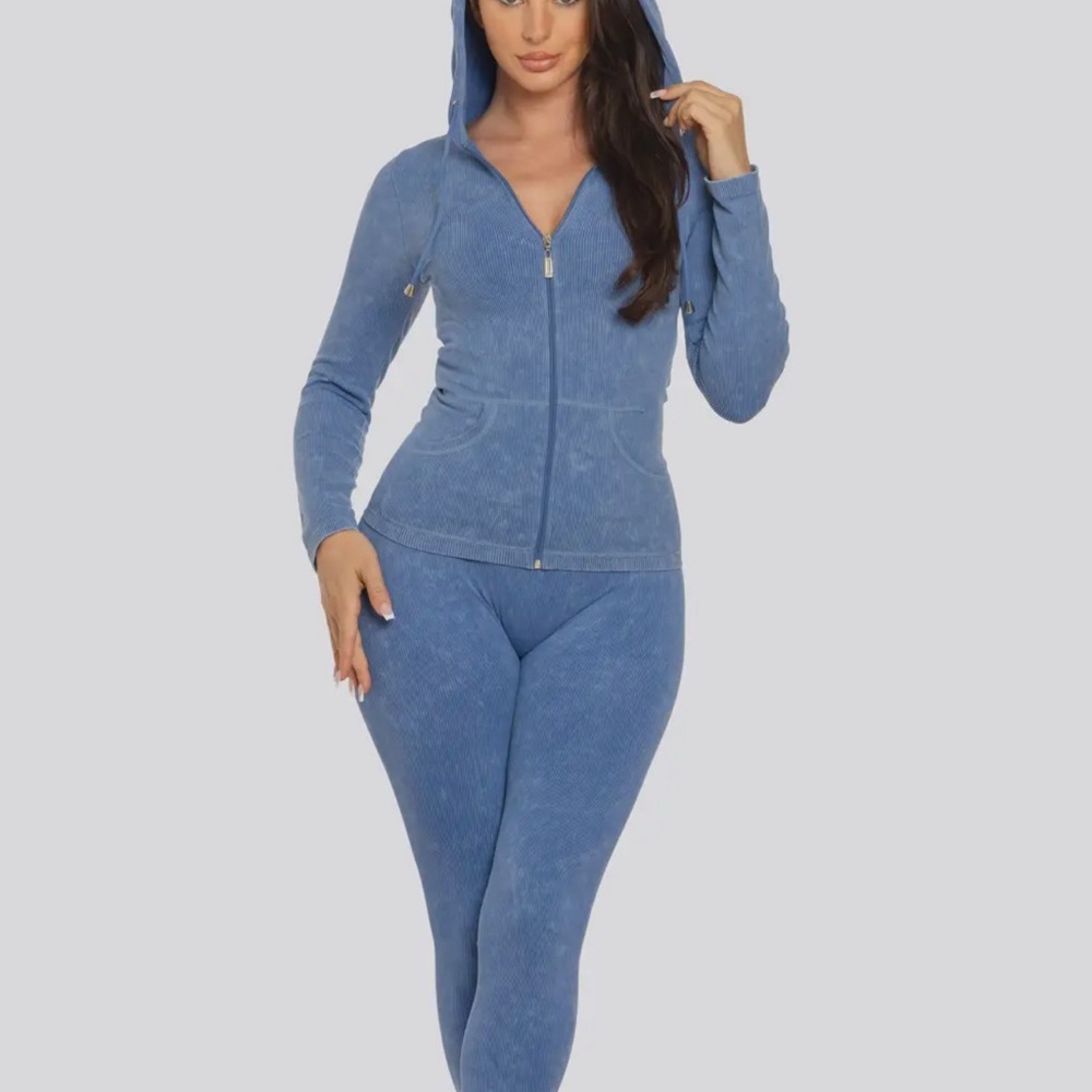 Women's Blue Hooded Intimate Set